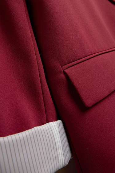 Damen - Longblazer - Regular Fit - dunkelrot