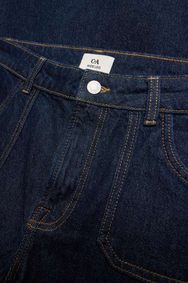 Femei - Wide leg jeans - talie joasă - denim-albastru închis