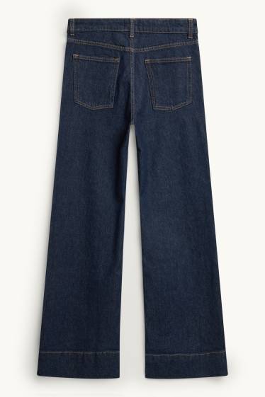 Femei - Wide leg jeans - talie joasă - denim-albastru închis