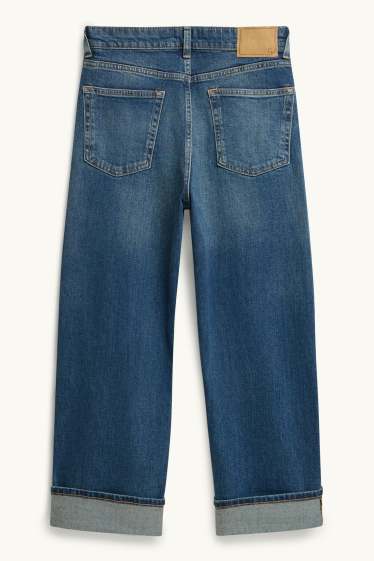 Femei - Boyfriend jeans - talie medie - denim-albastru