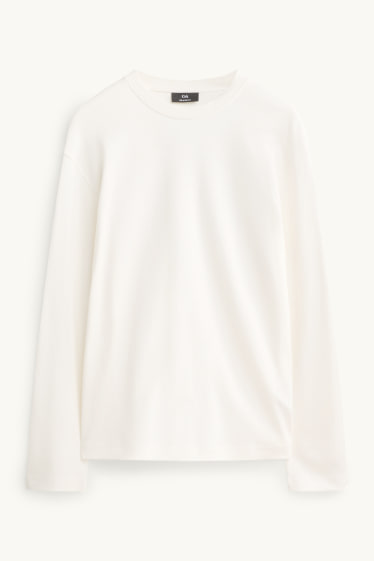 Hommes - Haut à manches longues - relaxed fit - blanc