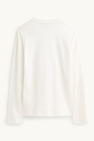 Hommes - Haut à manches longues - relaxed fit - blanc