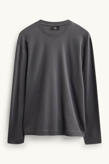 Hommes - Haut à manches longues - relaxed fit - gris foncé