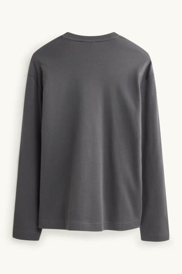 Hommes - Haut à manches longues - relaxed fit - gris foncé