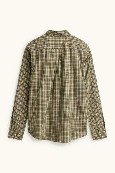 Men - Shirt - regular fit - button-down collar - check - green / cremewhite