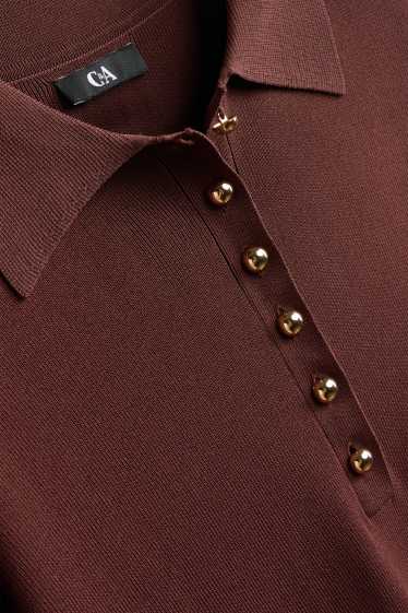 Dona - Vestit ajustat de mescla de viscosa - marró vermellós