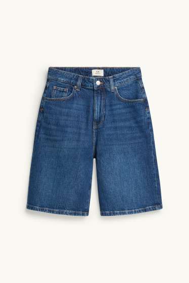 Dames - Jorts - high waist - jeansblauw