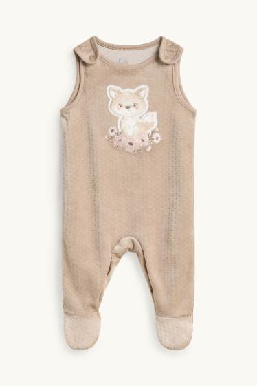 Baby: meisjes - Vos - boxpakje - 2-delig - wit / beige