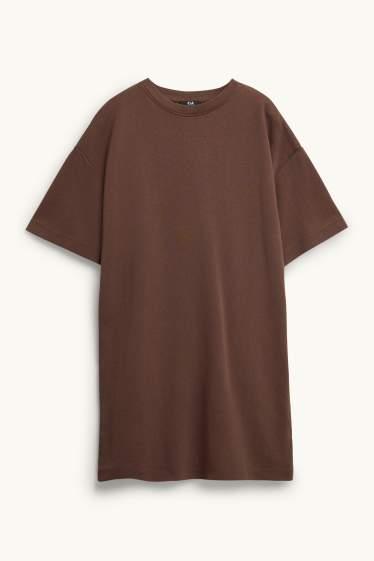 Femmes - Robe-T-shirt - marron