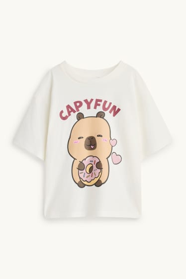 Kinder Mädchen - CapyFun - Kurzarmshirt - weiß