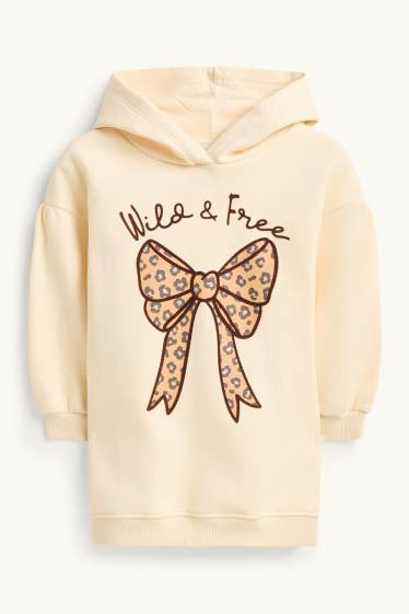 Kinder Mädchen - Schleife - Set - Hoodie und Flared Leggings - 2 teilig - cremeweiss