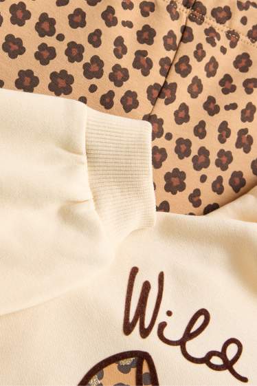 Kinder Mädchen - Schleife - Set - Hoodie und Flared Leggings - 2 teilig - cremeweiss