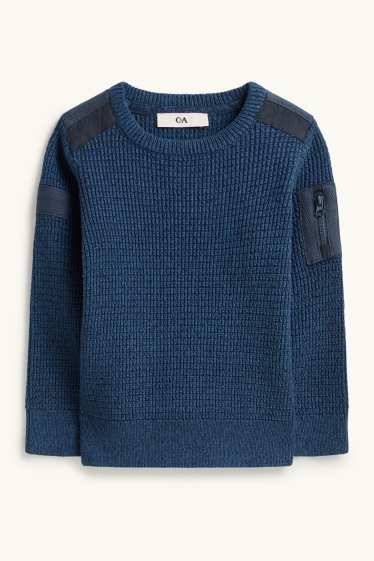 Children Boys - Jumper - textured - blue