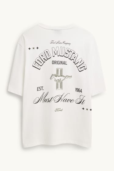 Men - T-shirt - oversized - Ford Mustang - white