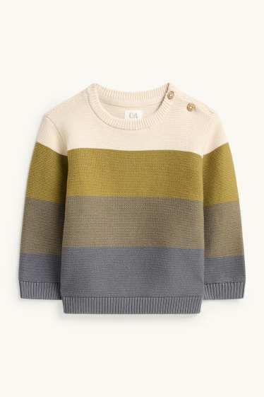 Bébés garçons - Pull bébé - à rayures - beige / vert