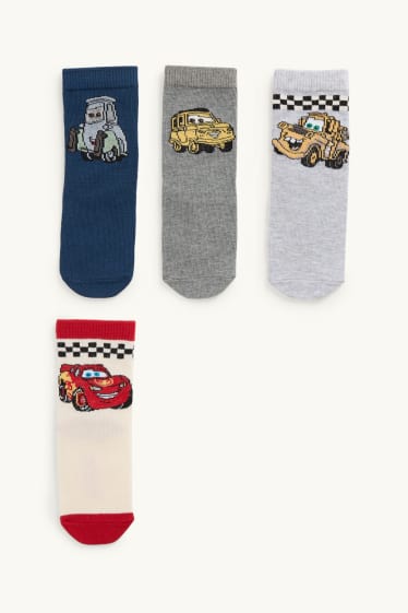 Baby Jungen - Multipack 4er - Cars - Baby-Socken mit Motiv - grau / dunkelblau