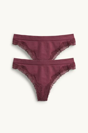 Women - Thong - bordeaux