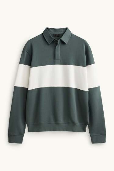 Uomo - Felpa - bianco / verde scuro