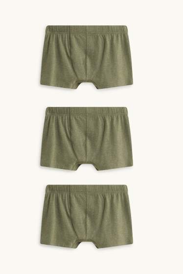 Herren - Multipack 3er - Boxershorts - Jersey - grün-melange