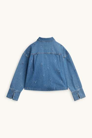 Femei - Bluză din denim - brodată - denim-albastru