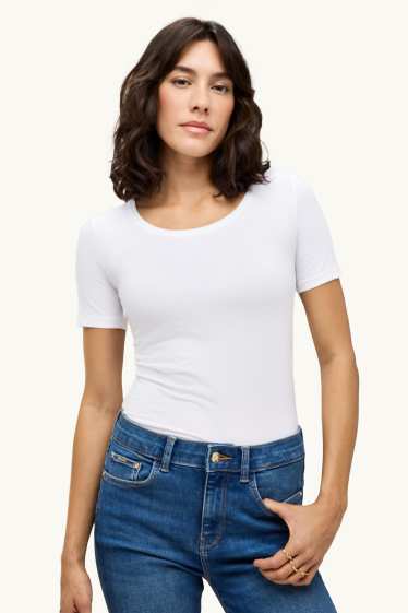 Femei - Tricou - slim fit - alb