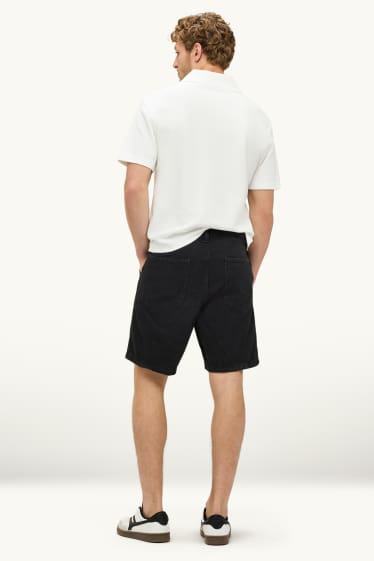 Uomo - Bermuda di jeans - relaxed fit - nero