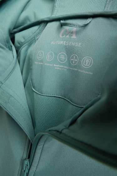 Herren - Softshelljacke mit Kapuze - wasserabweisend - 4 Way Stretch - grün