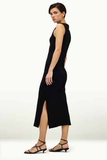 Dona - Vestit bodycon - acanalat - negre