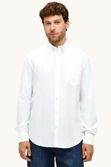 Pánské - Košile - regular fit - button-down - bílá