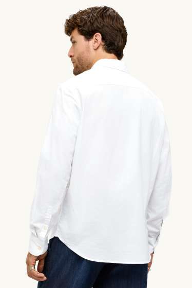 Pánské - Košile - regular fit - button-down - bílá