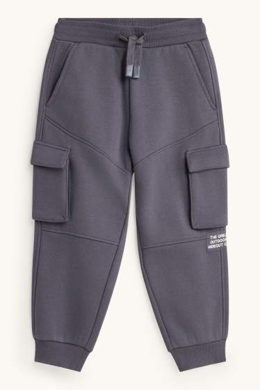Enfants garçons - Pantalon de jogging cargo - gris foncé