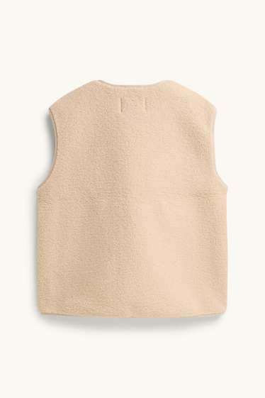 Donna - Gilet effetto peluche - crema