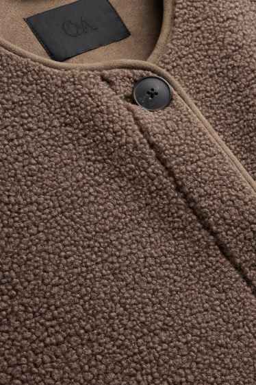 Donna - Gilet effetto peluche - marrone