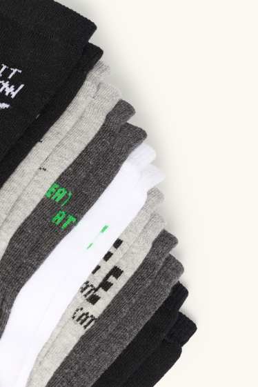 Kinder Jungen - Multipack 7er - Skate - Socken mit Motiv - grau / schwarz