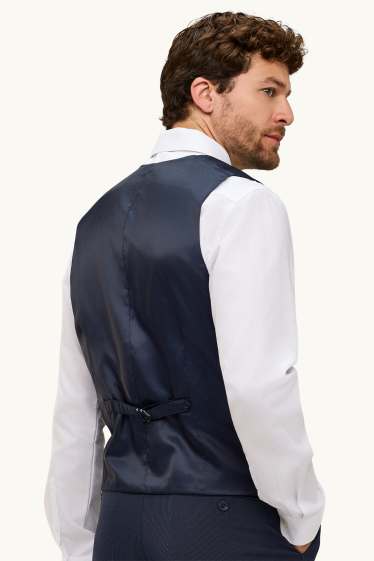 Men - Waistcoat - regular fit - Flex - wool blend - dark blue