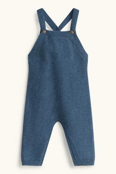 Baby: jongens - Beertje - newbornoutfit - 2-delig - blauw / wit