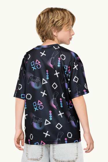 Kinder Buben - PlayStation - Kurzarmshirt - schwarz