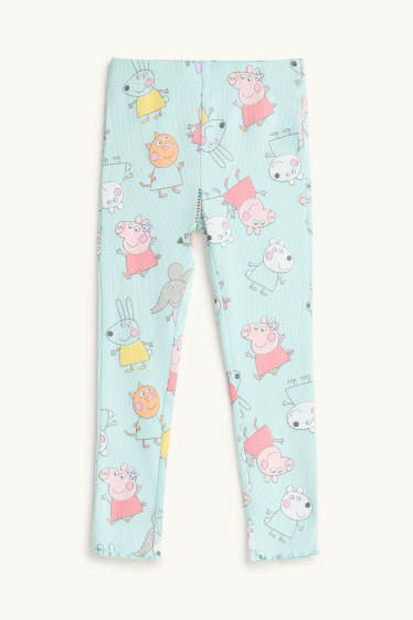 Kinder Mädchen - Peppa Wutz - Pyjama - 2 teilig - gerippt - hellblau