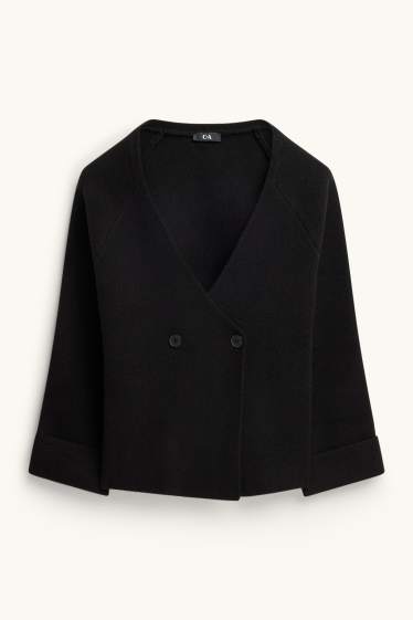 Femei - Cardigan tricotat - negru