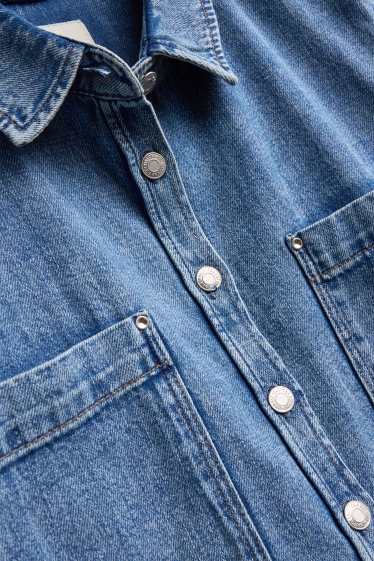 Women - Denim shirt blouse - blue denim