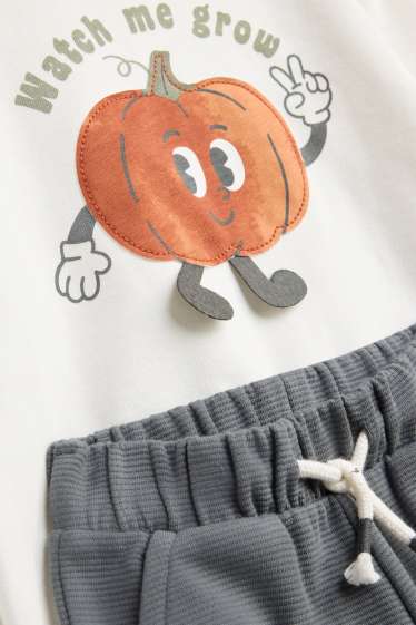 Baby Boys - Pumpkin - baby outfit - 2 piece - white / gray