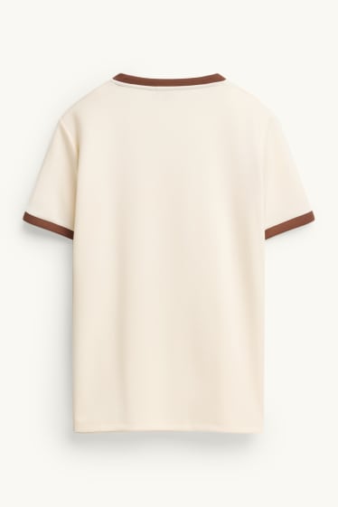 Femei - Tricou - maro / alb-crem