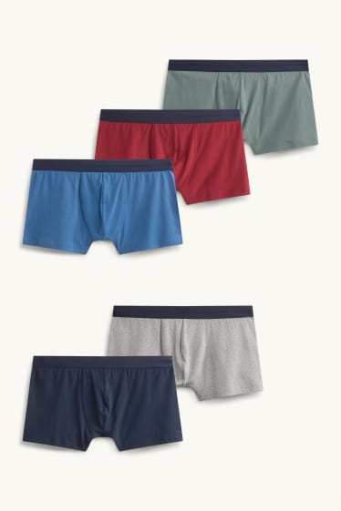 Uomo - Confezione da 5 - boxer aderenti - grigio / blu scuro
