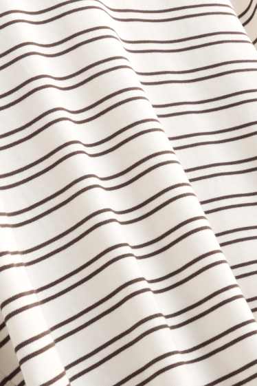 Hommes - Haut à manches longues - relaxed fit - à rayures - marron / blanc crème