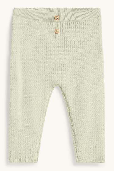 Baby Buben - Erstlingsoutfit - 2 teilig - Zopfmuster - hellgrün