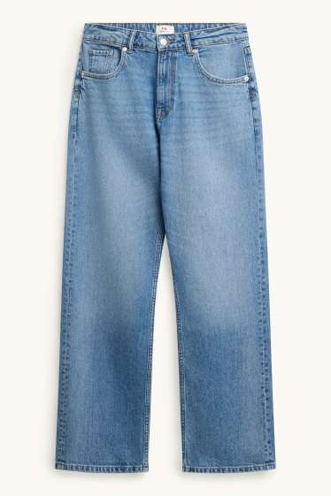 Damen - Baggy Jeans - Mid Waist - jeansblau