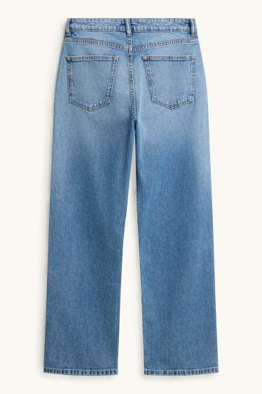 Damen - Baggy Jeans - Mid Waist - jeansblau