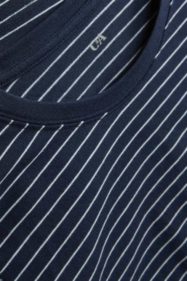 Femmes - Haut à manches longues - slim fit - à rayures - bleu / blanc