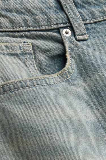 Women - Barrel jeans - mid-rise waist - denim-light blue