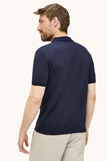 Uomo - Polo - regular fit - a coste - blu scuro